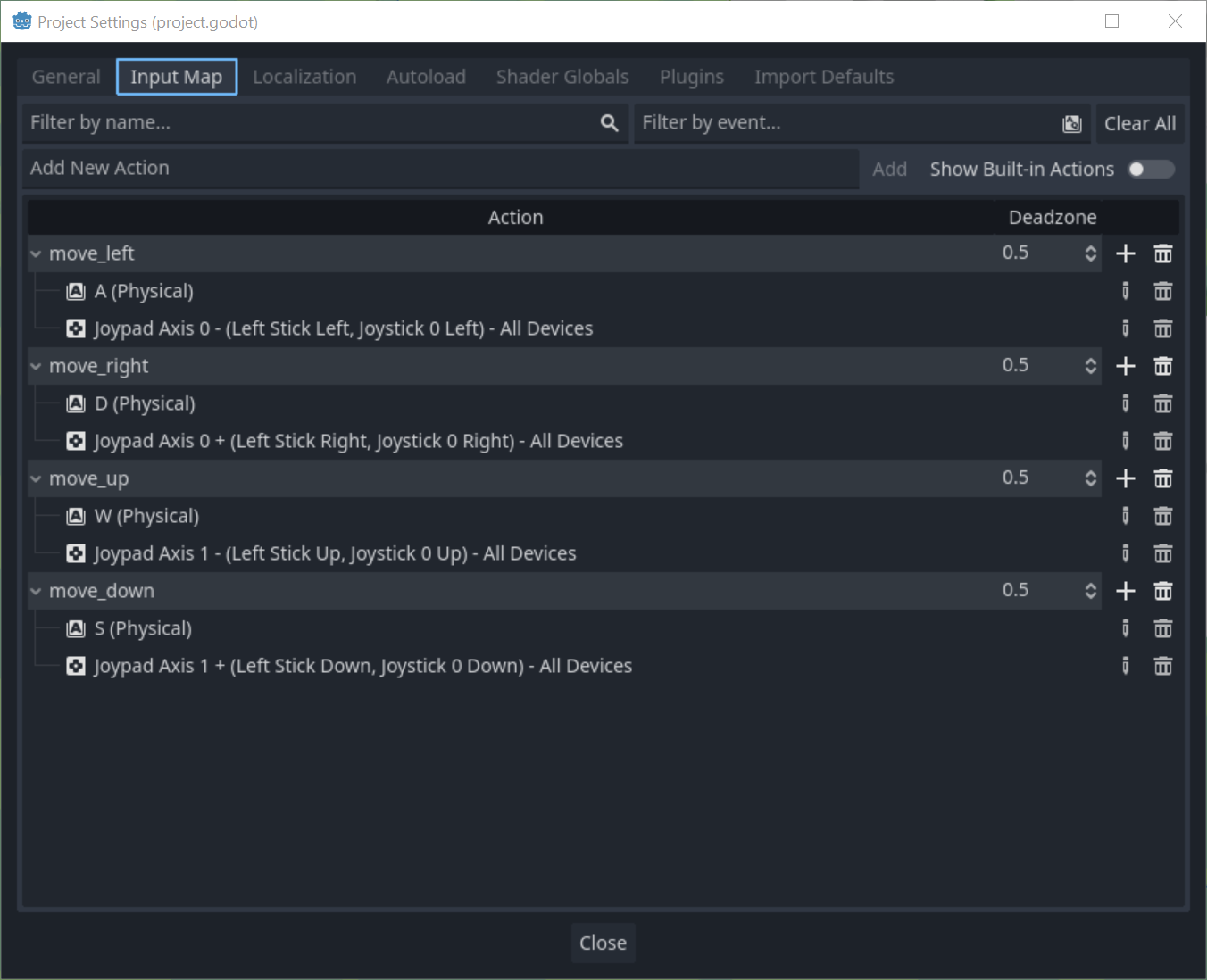 Input map configuration